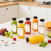 Nouveautés 250 ml 300 ml 350 ml 500 ml Bouteilles d'emballage de jus en plastique jetables vides avec bouchon