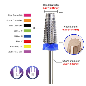 Foret à ongles en carbure à baril conique-pour perceuse électrique <span class=keywords><strong>Dremel</strong></span> Nail Art Design manucure pédicure lime à ongles cuticule propre - Product Image 6