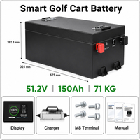 Paquete de Baterías Prismáticas LFP de 51.2V 65Ah 105Ah 150Ah, Disponibles en Stock, Batería de Litio de 48 Voltios para Transporte en Resorts, Patrullaje y Mantenimiento