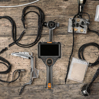 Endoscopio de Video con Pantalla HD de 5 Pulgadas y Resolución 1080P, Clasificación IP54, Zoom Digital 3X, Batería de Litio, Cámara Boroscópica Articulada de 360 Grados, Industrial