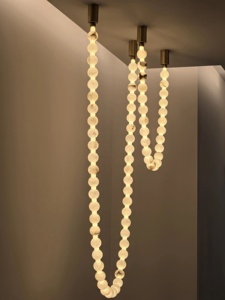 Lámpara Colgante Moderna de Lujo con Cadena de Cuentas de Alabastro Natural, Lámpara Colgante Translúcida de Mármol para Decoración de Proyectos de Hoteles <span class=keywords><strong>y</strong></span> Villas - Product Image 6