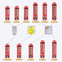 Remote Kontrol Nirkabel Industri 12-Tombol Tahan Air IP67 dengan Kecepatan Ganda dan Dapat Dikunci untuk Overhead Crane Hoist