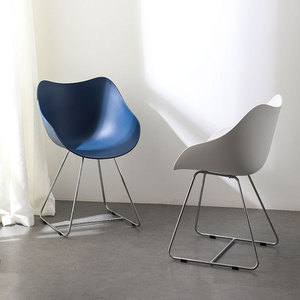 Dining Chair With <b>Backrest</b> Modern Nordic Style Metal Frame For Restaurant Or Home Use Blue White Color Options - Product Image 1
