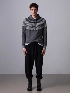 A/W 2026 Vente en gros Sweat à capuche en tricot jacquard Fair <span class=keywords><strong>Isle</strong></span> pour hommes en laine mérinos - Product Image 4
