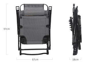 Patio extérieur <span class=keywords><strong>salon</strong></span> <span class=keywords><strong>de</strong></span> Piscine pliante sans gravité chaise <span class=keywords><strong>de</strong></span> massage inclinable <span class=keywords><strong>avec</strong></span> Repose-Tête Amovible Oreiller - Product Image 6