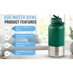 Custom logo 32oz 3 in 1 Stainless Steel Pet Feeder Insulated Vacuum Travel Portable <b>Dog</b> <b>Water</b> <b>Bottle</b> - Product Image 4