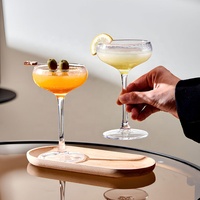 Verres à cocktail, margarita, martini, champagne, à pied haut, côtelés, rayés, soufflés à la main, pour fêtes, bars, mariages et couples
