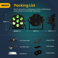 Projecteur PAR LED portable DMX512 pour scène, 23 faisceaux à haute efficacité, RGBWA UV, avec mélange 6-en-1 pour bars