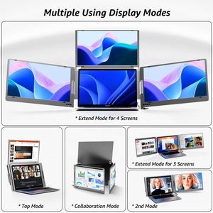 Nuovissimo Estensore per Triplo/Quadruplo Schermo da 15,6 Pollici con Connessione Type-<span class=keywords><strong>C</strong></span>, <span class=keywords><strong>Monitor</strong></span> Portatile LCD Full HD 1080P con Rotazione Automatica per Laptop - Product Image 3