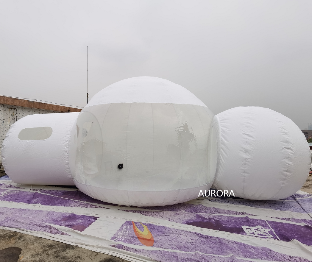 户外充气透明圆顶泡沫帐篷房子露营酒店房间,餐厅用充气泡沫帐篷