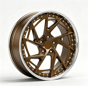 Cerchi Tuner Stance 6061 T6 Forgiati in 2 Pezzi con Taglio a Stella 5x112 5x114.3 19 20 21 Pollici Bronzo Opaco con Bordo Lucidato per <span class=keywords><strong>Serie</strong></span> 3 A4 Civic - Product Image 2