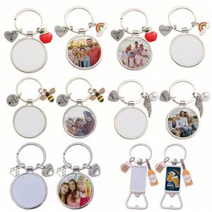 Wholesale Blank Sublimation Keyrings <b>Customized</b> Metal Heart Transfer Printing Keyholder DIY <b>Keychains</b> - Product Image 6