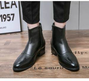 Bottines Chelsea pour homme de conception italienne, à enfiler, pour le bureau, automne, hiver, été, cuir de qualité, légères et confortables - Product Image 4