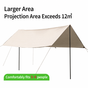 Bâche Oxford rhombique <span class=keywords><strong>ultra</strong></span>-légère enduite d'argent, épaissie, coupe-vent, imperméable et anti-UV pour abri de camping extérieur - Product Image 4