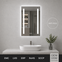 Miroir LED Joystar moderne de luxe 80x60 avec cadre métallique, éclairage rétroéclairé dimmable IP44 pour salle de bain haut de gamme et décoration d'hôtel