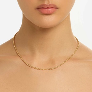 Collar <span class=keywords><strong>de</strong></span> Cadena Personalizado, <span class=keywords><strong>Pulsera</strong></span> <span class=keywords><strong>de</strong></span> Cadena con Diseño Libre, Chapado en Plata S925, Collar <span class=keywords><strong>de</strong></span> 14k Personalizado, Collares Antideslustre <span class=keywords><strong>para</strong></span> Mujer - Product Image 2