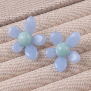 PFT Summer Fresh Five Petals Flower Fruit <strong>Frozen</strong> Color Acrylic Stainless Steel Silver Plated Pendant <strong>Earrings</strong> Simple Fashion - Product Image 6