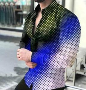 New Men Breathable Knitted Polyester Single Button Quick Drying Anti Wrinkle Fashion Printed Spring Casual Business Custom Shirt - Product Image 6