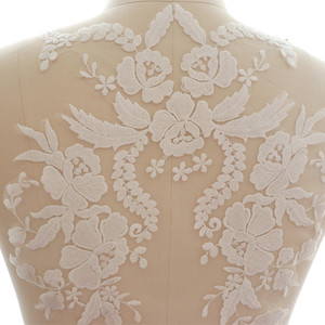 Fil de coton Broderie Fleur Patch Robe de mariée <span class=keywords><strong>Voile</strong></span> Dentelle Décoration Matériel - Product Image 2