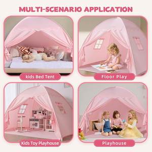 Tente de jeu intérieure Château de Princesse Rose pour enfants avec lumières étoiles et jouet en peluche - Unisexe - Product Image 3