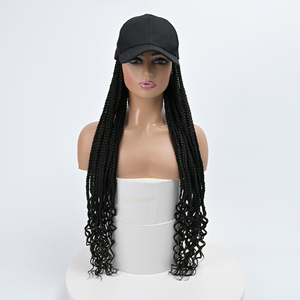 Perruque Chapeau de Baseball <span class=keywords><strong>Afro</strong></span> <span class=keywords><strong>Tresses</strong></span> de Boxe à Grand Succès de 32 Pouces avec Extrémités Bouclées, pour Usage Quotidien, en Fibre Mate de Qualité Supérieure Résistante à la Chaleur - Product Image 2