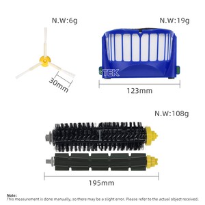 Ajuste para IRobots Roombas 600 Series 610 <span class=keywords><strong>620</strong></span> 625 630 rodillo cepillo de borde lateral principal filtro Hepa piezas de aspiradora robótica - Product Image 6