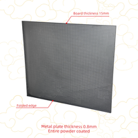 Panneau de rangement pour outils de garage 400*400mm, montage mural, acier au carbone, panneau perforé carré, revêtement en poudre noire, capacité de charge de 10 kg
