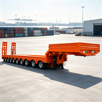 Remorque porteuse extensible pour machines, 10 essieux, robuste, pour le transport d'équipements à longue portée et le déplacement de matériel industriel