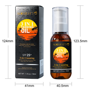 Commercio all'ingrosso olio abbronzante idratante biologico UVA/UVB Suntan gocce scure autoabbronzanti crema solare SPF 25 + abbronzatura - Product Image 6
