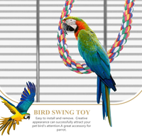 Jouets à mâcher pour oiseaux en spirale de coton coloré, durables, avec perchoir et fonction d'escalade, accessoires de cage, vente en gros d'usine