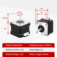 Kaihong Hybrid 2-Phase 42x42x34mm Stepper Motor Controller Nema17 Kit Kabel 34mm Arus 1.3A untuk Industri