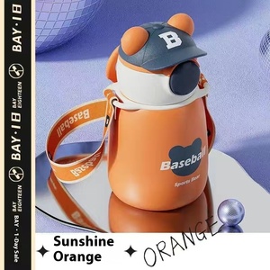 Trẻ Em Thông Minh Của Thép Không Gỉ Chân Không Phích Cup Với Mũ Rơm Phim Hoạt Hình Gấu Thiết Kế Trở Lại Trường Xách Tay Cho Sinh Viên - Product Image 2