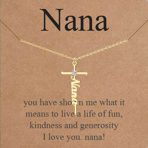 สร้อยคอจี้ตัวอักษร <span class=keywords><strong>nana</strong></span> สำหรับผู้หญิงประดับเพทายชุบทอง14K สำหรับศาสนา - Product Image 5