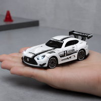Voiture de course RC à l'échelle 1:64, 2,4 GHz, avec 2 vitesses, lumières LED, autonomie de 40 minutes, pour enfants, 4 roues motrices, mini voiture télécommandée