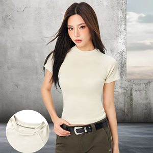 Camiseta de algodón con manga raglán 2025 Primavera/Verano cuello redondo informal para mujer - Product Image 3