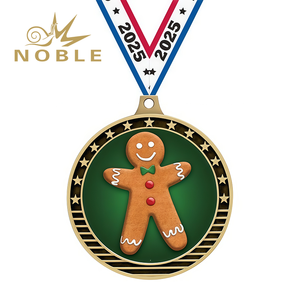Doppia azione 2026 inserire medaglie di natale natale di pan di zenzero uomo pupazzo di neve medaglie di metallo per i premi di partecipazione del vincitore - Product Image 3
