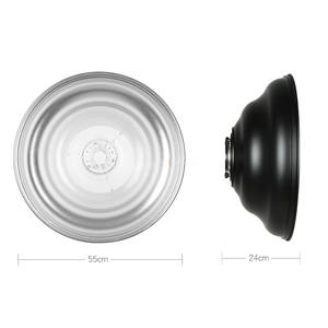 จานโบกมือเพื่อความงามขนาด55ซม./21.7นิ้วถาดทำจากเงินพร้อมช่องใส่รังผึ้งและถุงเท้าตัวกระจายแสง-สำหรับสตูดิโอ Speedlite - Product Image 3