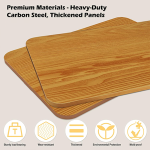 OEM Rolling Cart with Lockable Wheels Wooden Tabletop Metal Utility Cart Storage Organizer Cart with for Kitchen Office Bedroom - Product Image 2