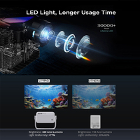 Proyector de Video Portátil con Gimbal LED, Elegante y Moderno, 1080P HD, Compatible con 4K, 300 ANSI Lúmenes, Mini Inteligente, Android 11.0, para Exteriores