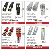 Ampoule LED automobile 12V 24V T10 3020 4014 pour voiture, moto, éclairage intérieur, feux de lecture, indicateurs