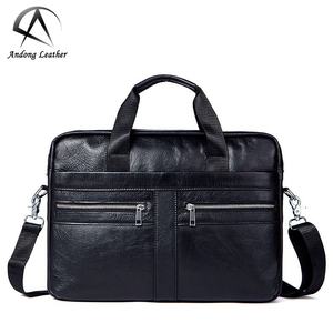 Maletín para Portátil, Bolso de Mano para Hombre, Cuero Vacuno Genuino, Estilo Europeo, para Viaje - Product Image 1