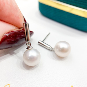 Accessoires en argent S925 pour la création de bijoux, boucles d'oreilles en argent tendance avec perles rondes de 8 à 13 mm, plateau vide pour boucles d'oreilles 21866 - Product Image 3