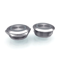 2019 nouveau Mini bouton plat métal 1NO momentané IP68 Super court ultra mince corps bouton poussoir 5v Led interrupteur 25mm