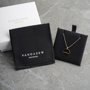 กระเป๋าผ้าฝ้ายลายก้างปลา PandaSew พร้อมแผ่นรองสำหรับใส่สร้อยคอ กำไล แหวน จี้ และเครื่องประดับอื่นๆ - Product Image 2