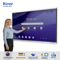 Tableau blanc interactif de 75 pouces avec écran LCD 4K, tactile stylo/doigt pour les écoles
