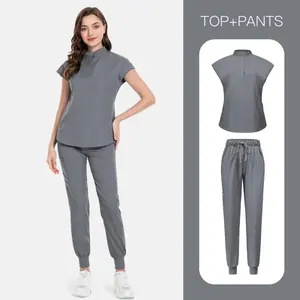 Conjunto de Uniforme de Trabajo para Salón de Belleza, Spa y Centro de Estética, Cuello Alto, Sin Mangas, Talla Grande Europea, Alta Calidad - Product Image 5