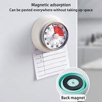 Timer Visual 60 Menit untuk Dapur, Ruang Kelas, Meja, Jam Magnetik, Timer Belajar Pomodoro untuk Anak, Timer Hitung Mundur Visual