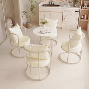 Internet Celebrity Beauty Salon Tables and Chairs Casual <b>Cream</b> Style Light Luxury Chairs <b>Sofas</b> Negotiation for Simplicity - Product Image 4