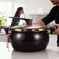 LOVFE Micro-cuiseur à pression avec revêtement antiadhésif en pierre de Maifan pour cuisinière à gaz, cuisson rapide des soupes, cuisine quotidienne à la maison