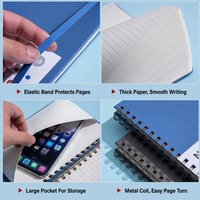 Carnets à spirales personnalisés avec logo, carnet à spirales avec couverture en cuir, carnets de travail avec bande en papier pour cadeau d'entreprise